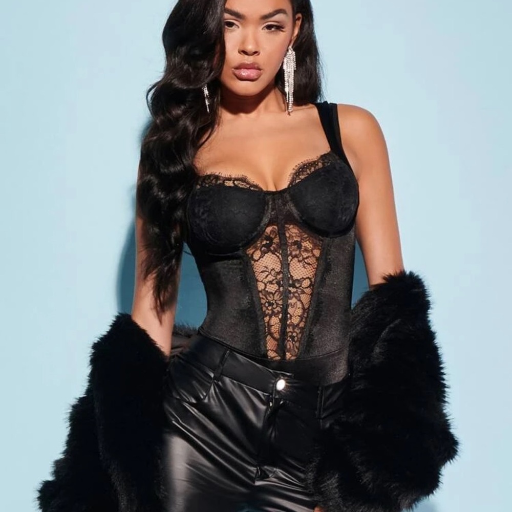 SHEIN Bae lace insert bustier cami bodysuit